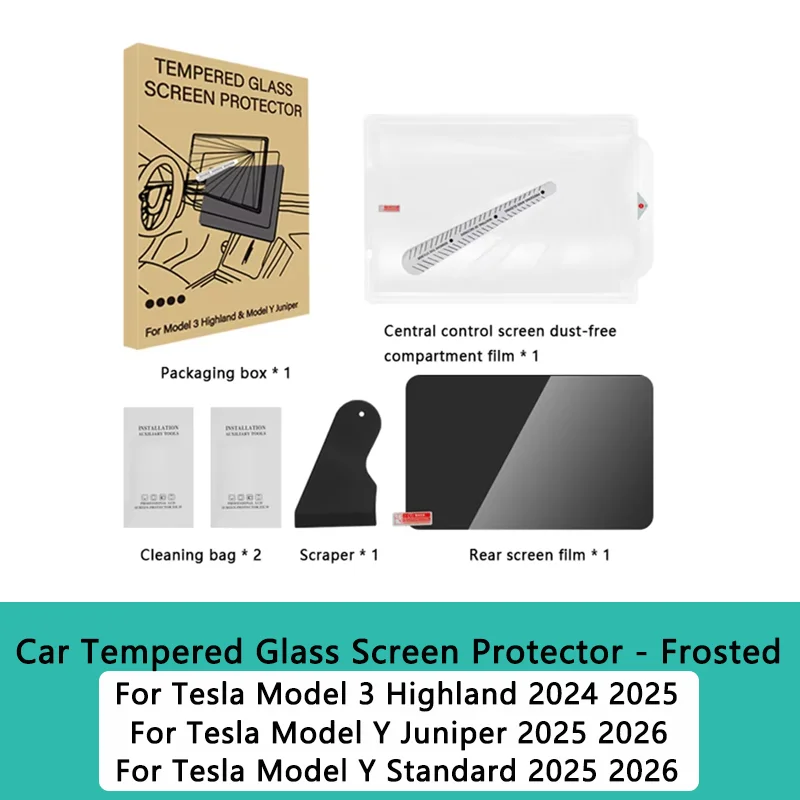HEENVN Gehard Glas Schermfolie voor Tesla Model Y Juniper Standard Model 3 Highland 15,4 inch Auto Transparante Beschermfolie