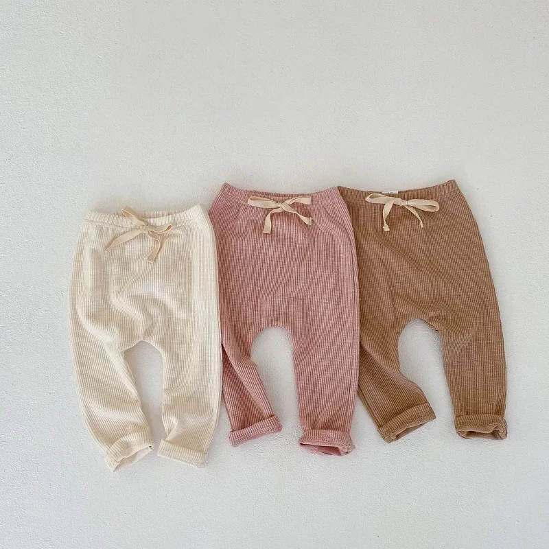 

INS Baby Pant 0-3Years Newborn Boy Girl Solid Color Elastic Waist Cotton PP Bottom Casual Legging Trousers Spring Autumn Clothes