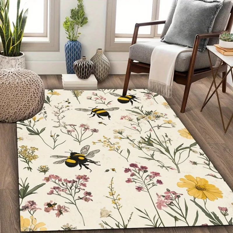 Daisy Flower Carpet Living Room Large Rug Plaid Pattern Bedroom Decor Floral Area Rugs Sofa Floor Mat Garden New Gift