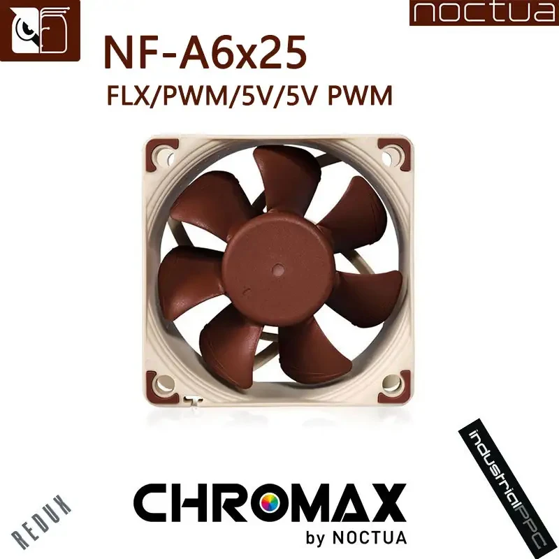 Noctua NF-A6x25 Case Fan 60mm Computer Cooles Fan 5V/12V Intelligent Temperature Control CPU Radiator Fan