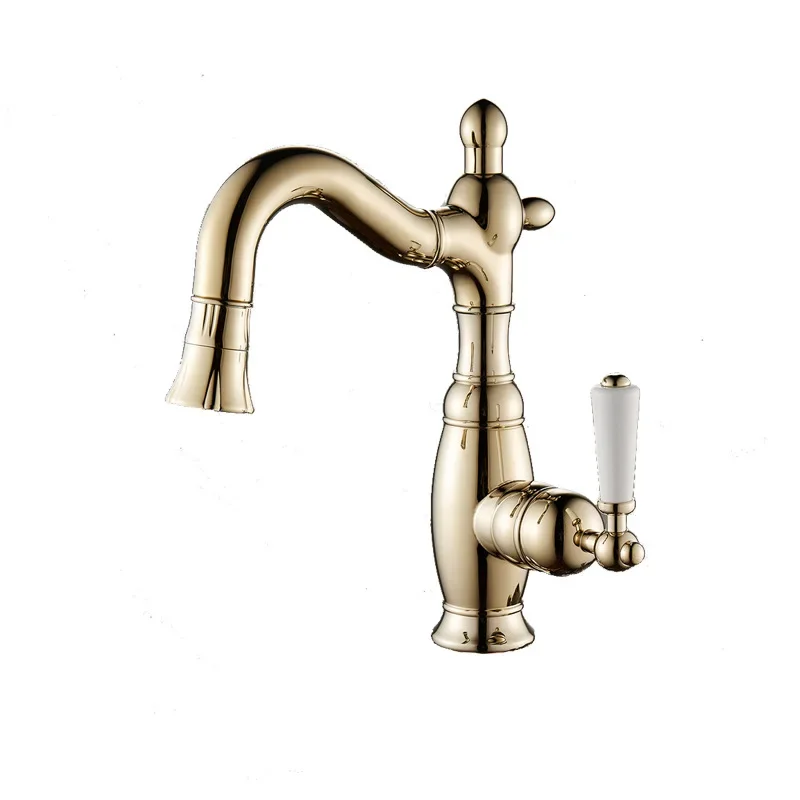 

All-copper French retro faucet high-value hot and cold faucet wash basin