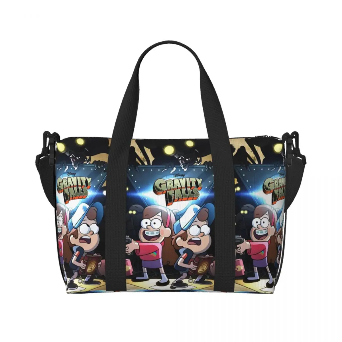 

Custom Gravity Falls Tote Bag Women Large Capacity Cartoon Movie Wonderful Town Gym Beach Shoulder Travel Bag