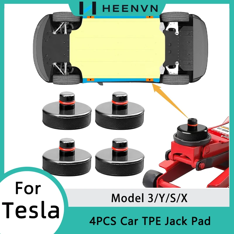HEENVN Lifting Jack Pad for Tesla Model 3/S/X/Y/Juniper YL Upgrade Car TPE Lift Pucks Floor Adapters Protects Battery & Chassis