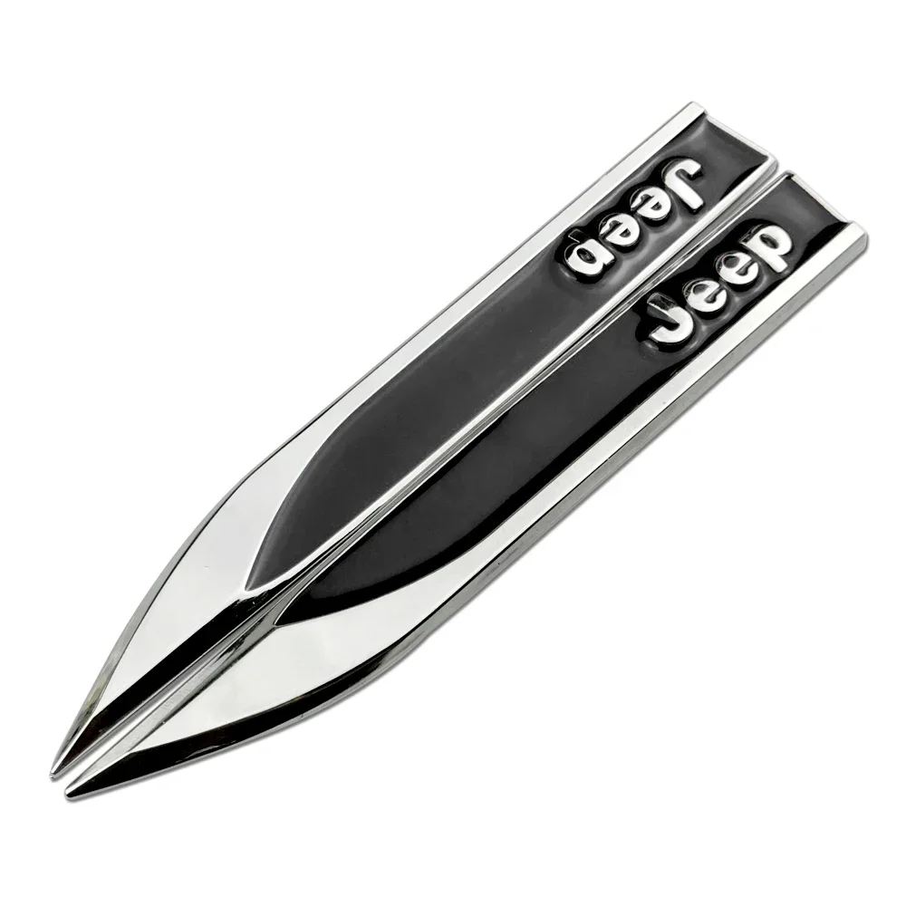 

2Pcs Metal Car Body Fender Side Decals for Jeep Wrangler Grand Cherokee Avenger Compass Wagoneer Gladiator Patriot Renegade