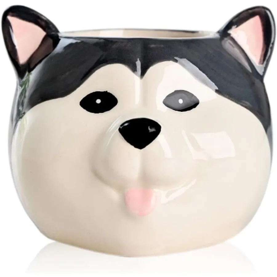 

Керамический горшок для милых собак, маленький горшок для суккулентов, горшок для растений в мультяшной форме для мини-растений, цветок, кактус, гладкая блестящая керамика Pl