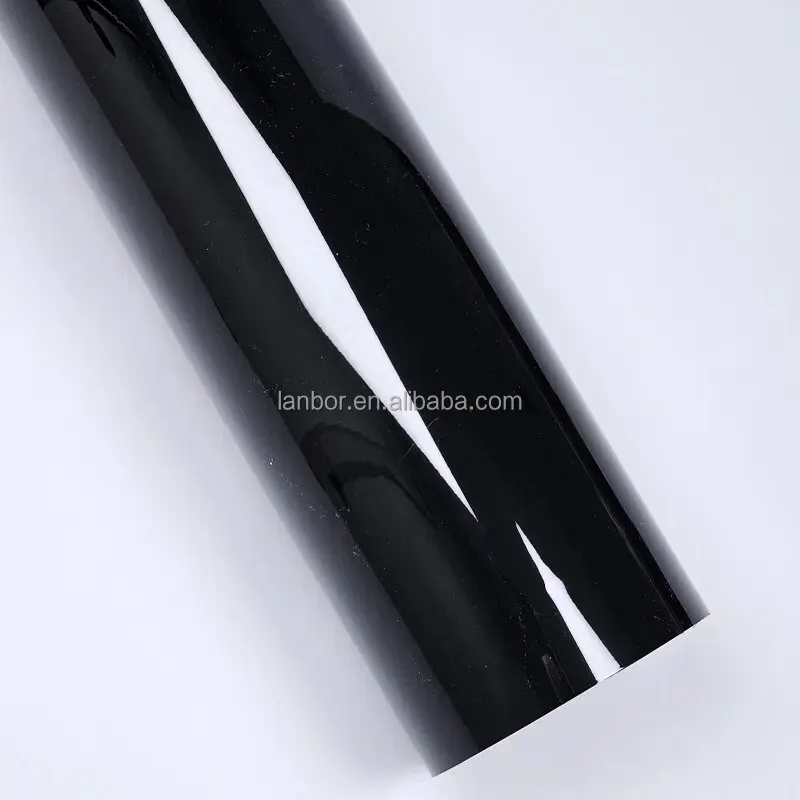 Hoogste kwaliteit glanzend zwart vinyl wrap film glanzend zwart wrapping film helder zwart vinyl wrap 8.5mil kleur Ppf