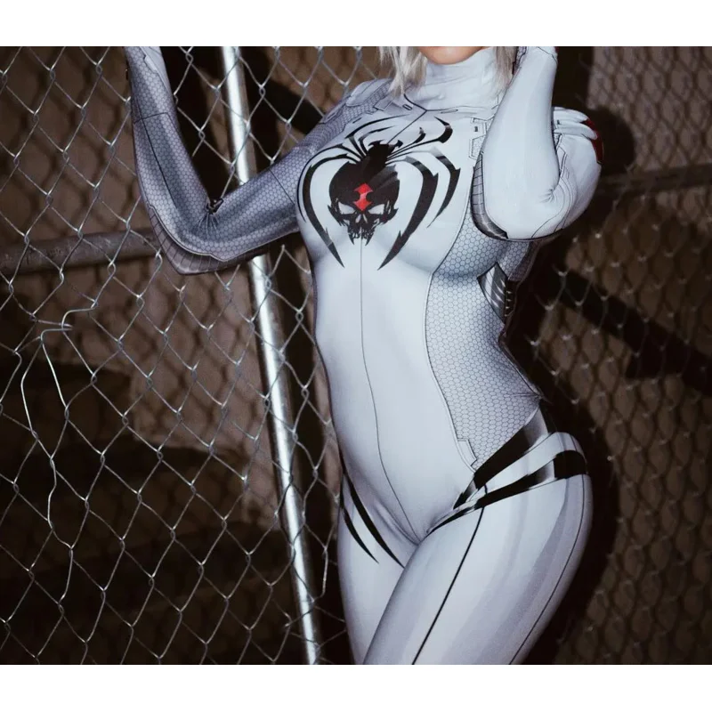 Halloween Black Widow Spidercosplay Costume Woman Girls Jamie Black Widow Catsuit Zentai Suit Adults Kids Bodysuit