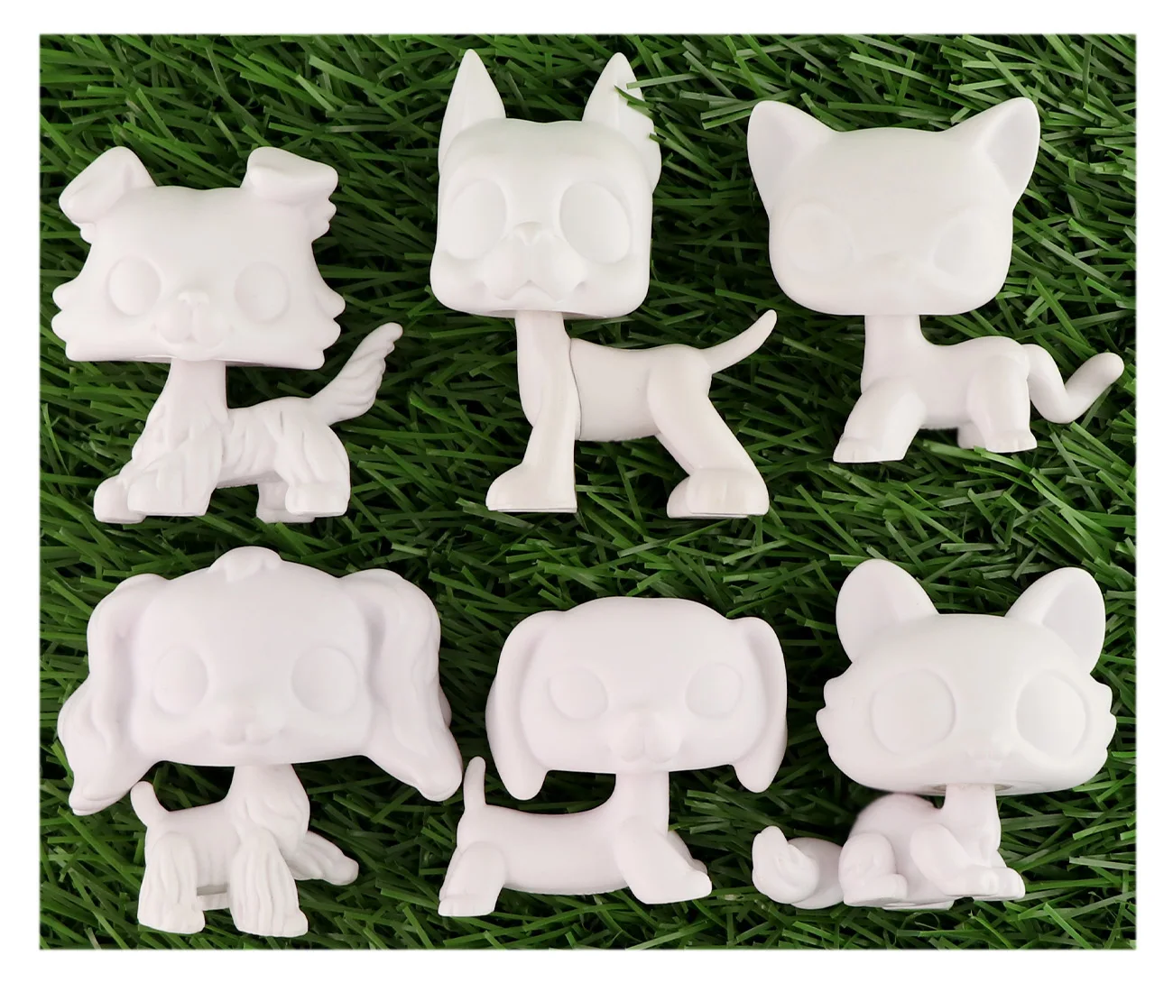 

Custom White Base 6pcs Dog Cat Shorthair Collie Dachshund DIY Paint Kids Gift