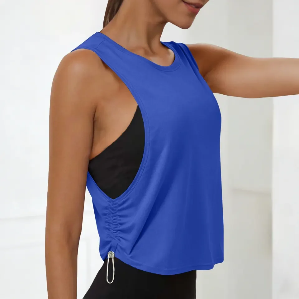 Tank Tops For Women Lightweight Sleeveless Workout Crop Top Solid Casual Loose Fit Yoga Gym Sports Outfits Athletic Vest