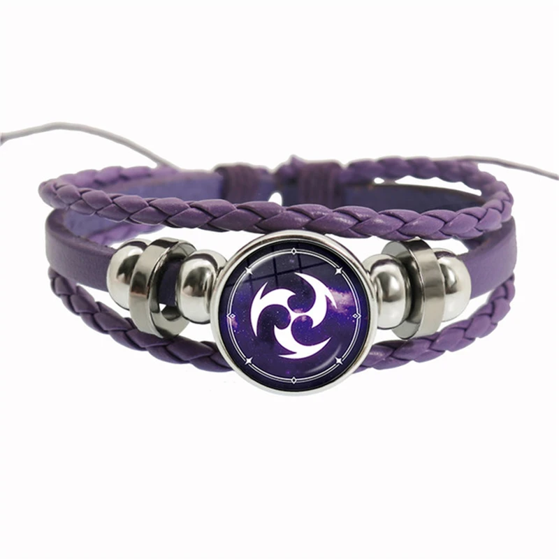 Genshin Impact Game Cosplay Prop Eye of God Water Wind Thunder Fire Rock Ice Element Purple Bracelet Jewelry Fans Gift