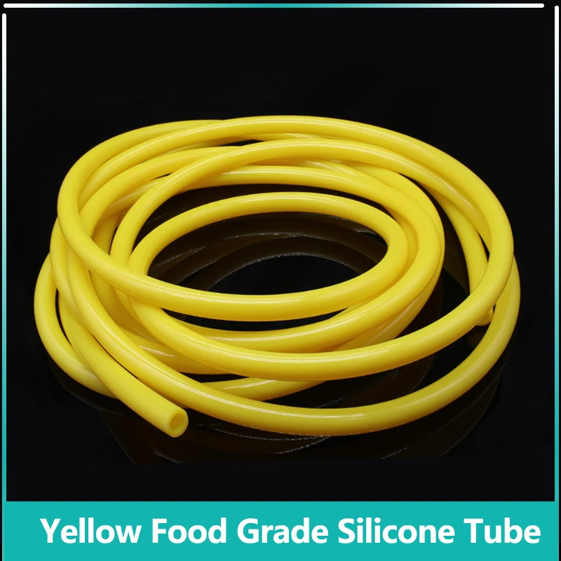 

1/3/5/10M Yellow Food Grade Silicone Rubber Hose ID 0.5~25mm OD 1~31mm Flexible Garden Rubber Hose Aquarium Soft Tubing Pipe