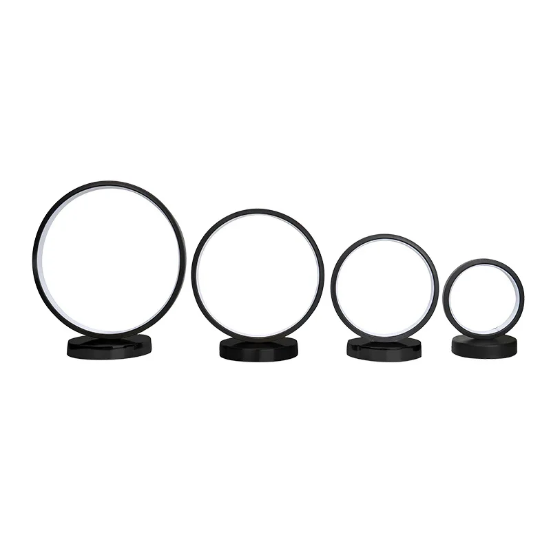 Creative Circle Table Lamp New Chinese Table Lamp Study Eye Protection USB Rechargeable Bedroom Bedside Decorative Night Lights