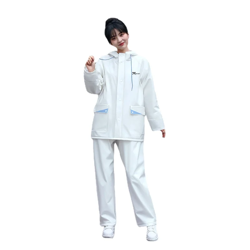 Women's Raincoat and Rain Pants Set: Waterproof, Breathable, and Reflective, Ideal for Rainy Work and Outdoor Activitie