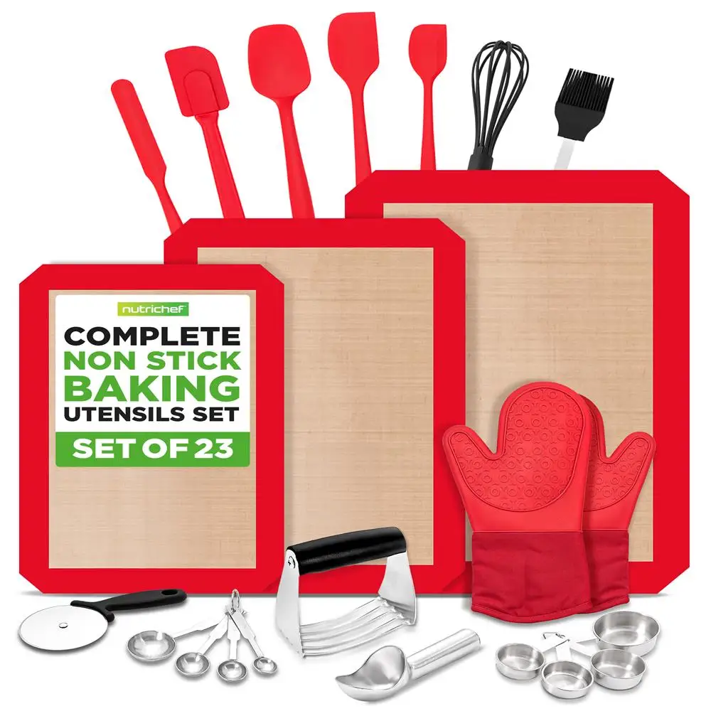 

NutriChef 8Pcs Stackable Nonstick Bakeware Set Blue Carbon Steel Baking Trays PFOA-Free 450°F Oven Safe