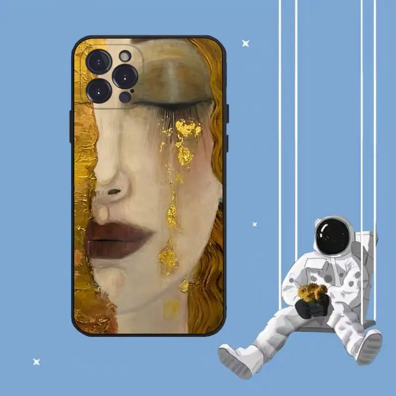 Kiss By Gustav Klimt Phone Case For iPhone 8 7 6 6S Plus X SE 2020 XR XS 14 11 12 13 Mini Pro Max Mobile Case