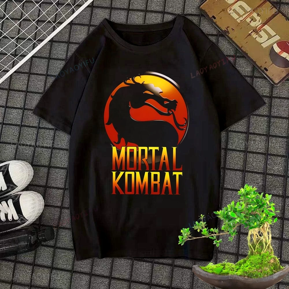 Hip Hop Retro Movie Mortal Kombat Printed T-shirt Top Neutral Trend Harajuku Short Sleeve Neutral Shirt Pattern Large T-shirt