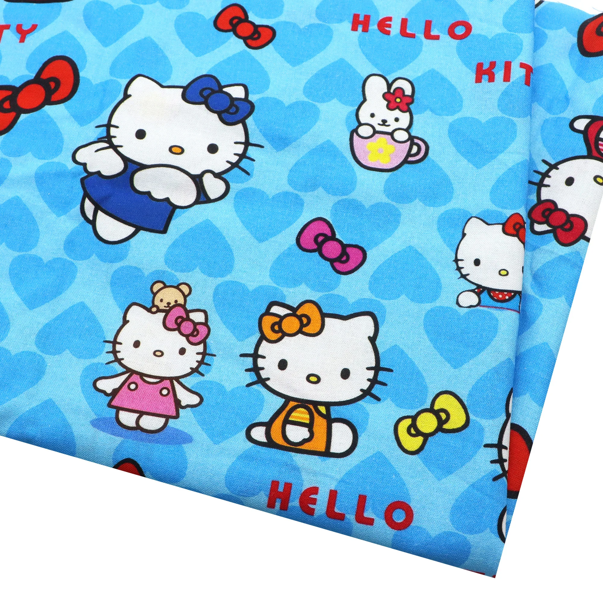سانريو HelloKitty 50*145 سنتيمتر خليط نسيج القطن والبوليستر لخياطة الأنسجة اللحف الأقمشة التطريز المواد DIY بها بنفسك اليدوية
