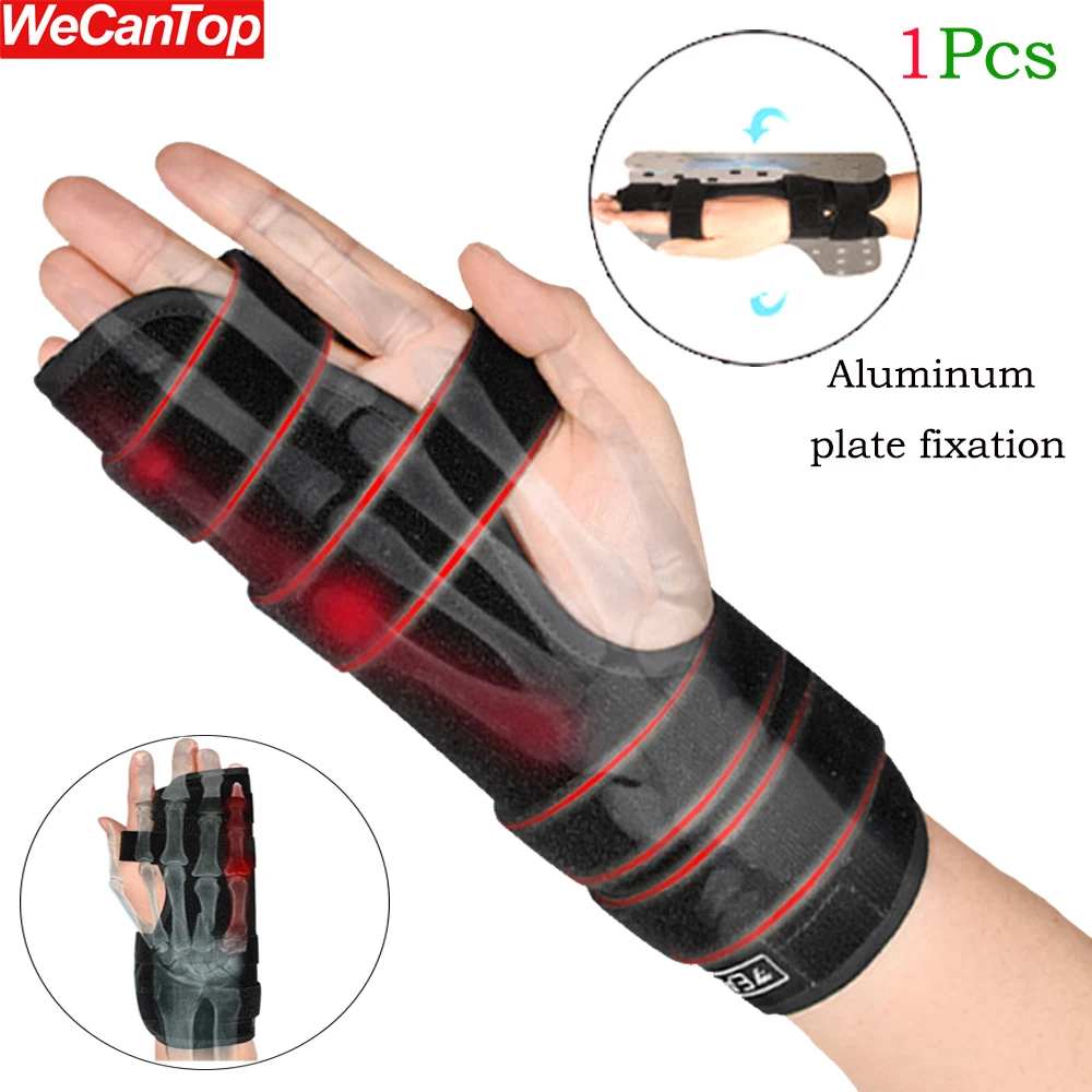 1Pcs Finger Splint,Support Pinky,Ring,Middle Metacarpals & Knuckles,Right or Left Adjustable Hand Brace,Straightening for Broken