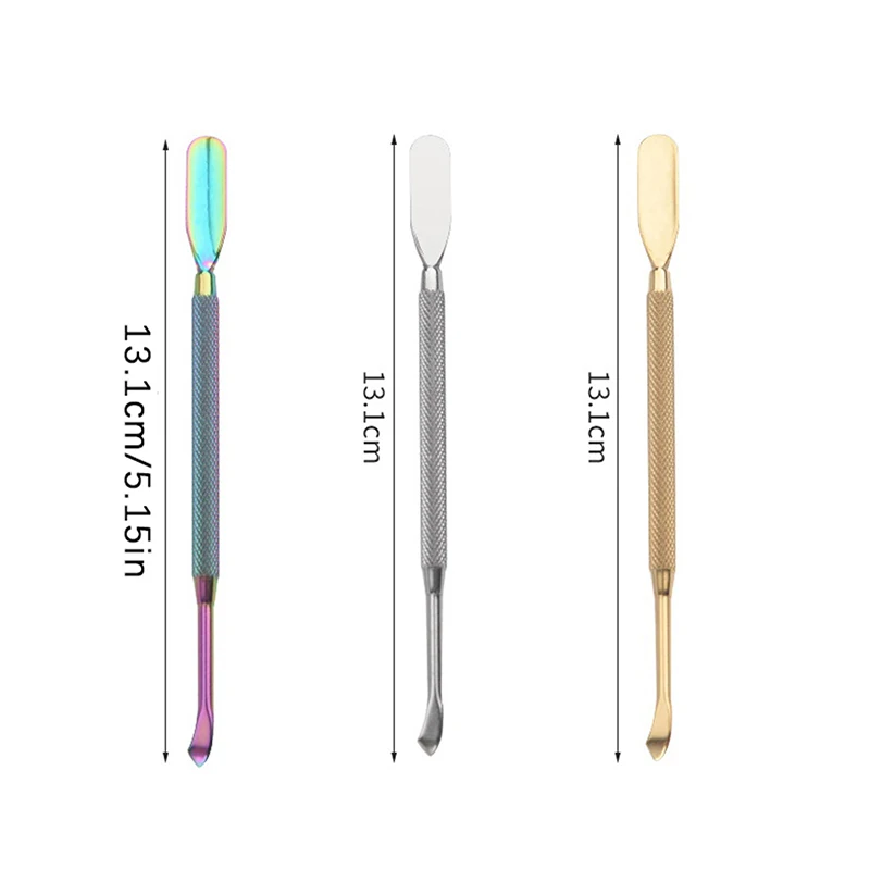 1 قطعة عدم الانزلاق مسمار أدوات الرسم مانيكير العناية الأنظف الفولاذ المقاوم للصدأ مزدوجة نهاية انتهازي للبشرة مزيل الجلد الميت تلميع #2