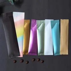 100pcs Long Strip Aluminum Foil Bag Disposable Heat Sealing Packaging Bag Liquid Powder Coffee Milk Cocoa Storage Sealing Pouch