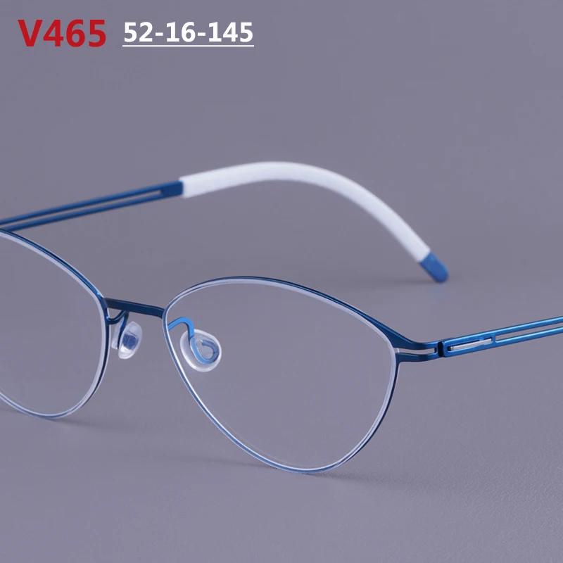 Nordic Style Men Women Cat Eye Glasses Frame Triangle Design Thin Rim Spectacles V465 Ultralight Titanium Eyeglasses Eyewear New