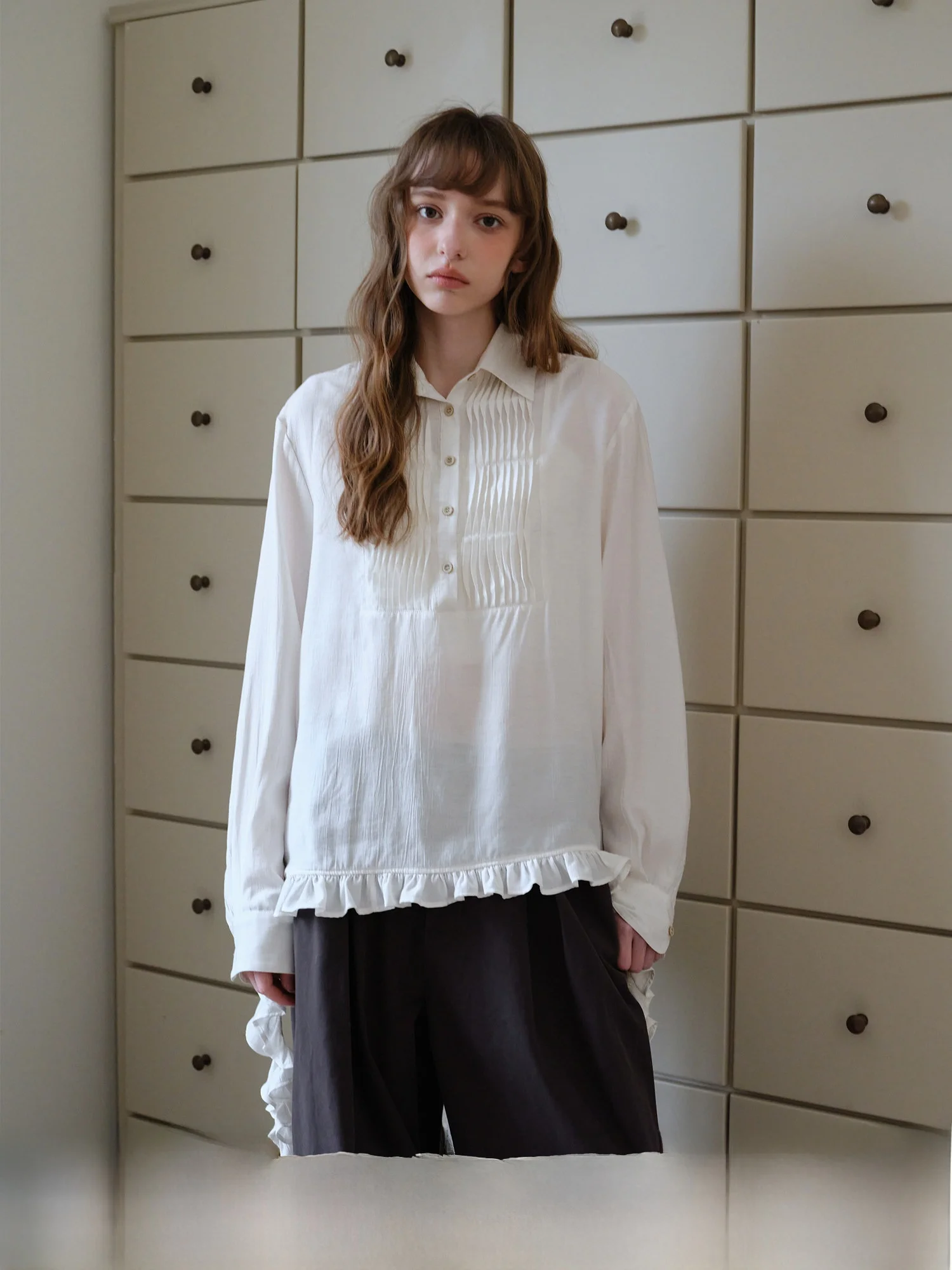 

Amweird Casual Linen Texture Mixed Loose Long Sve Design Spring irt Women's Faion Comfortable Breathable Thin Fabric