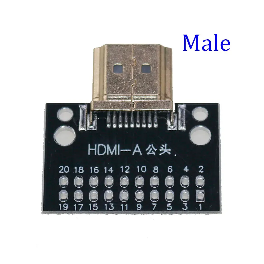 1Pcs Compatible-HDMI Male and Female Test Board Type A 19Pin 19P Male Plug Connector with PCB Test Board Solder