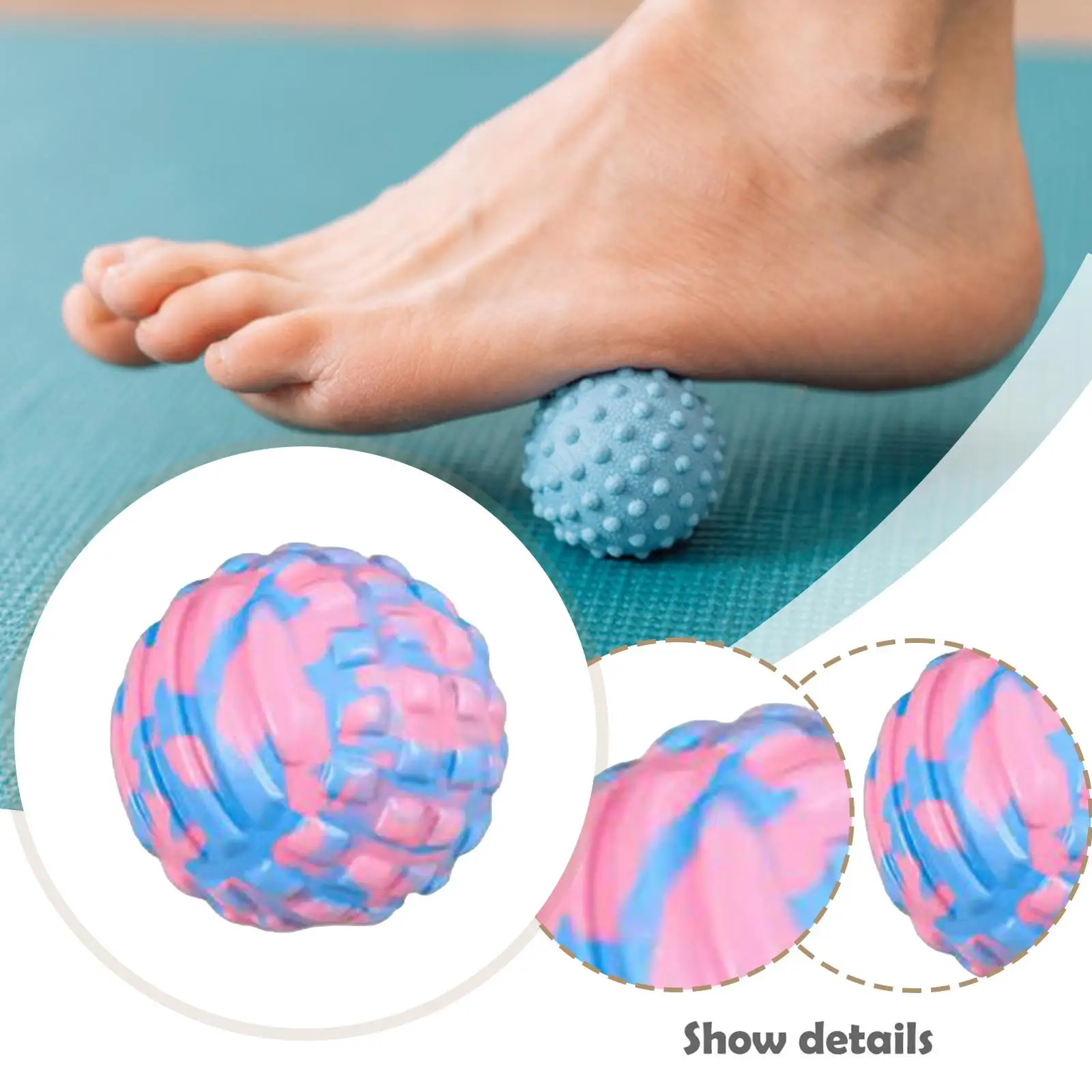 EVA Massage Ball Compact Roller Deep Tissue Massager for Body Muscle Relief Workout Sports Home Office Travel