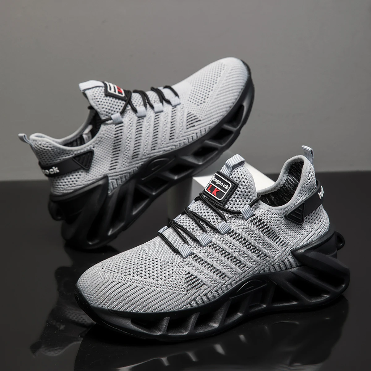 Modische Vielseitige Bequeme Gestreifte Sport-Freizeitschuhe für Herren, Unisex Dickbesohlte Lauf- und Wanderschuhe – Detail 15