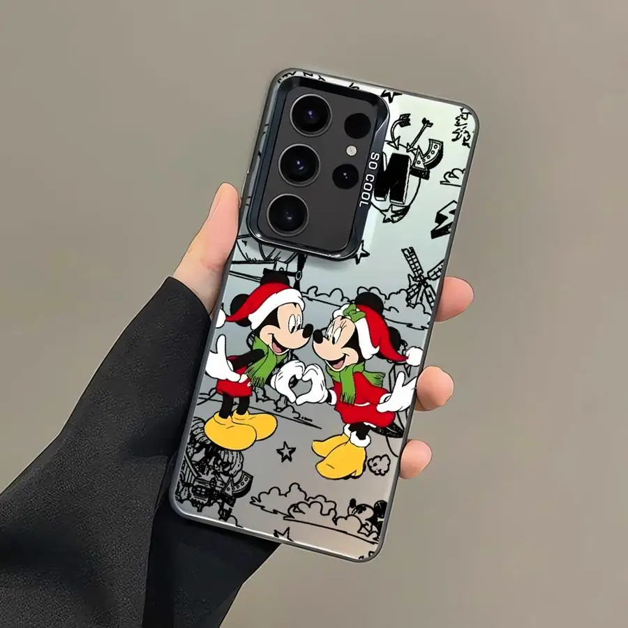 Soft Shell Case for Samsung Galaxy S24Ultra S22 Ultra S25Plus S20 FE S21 Note 20 S23 S24 S25 Mickey Minnie Christmas
