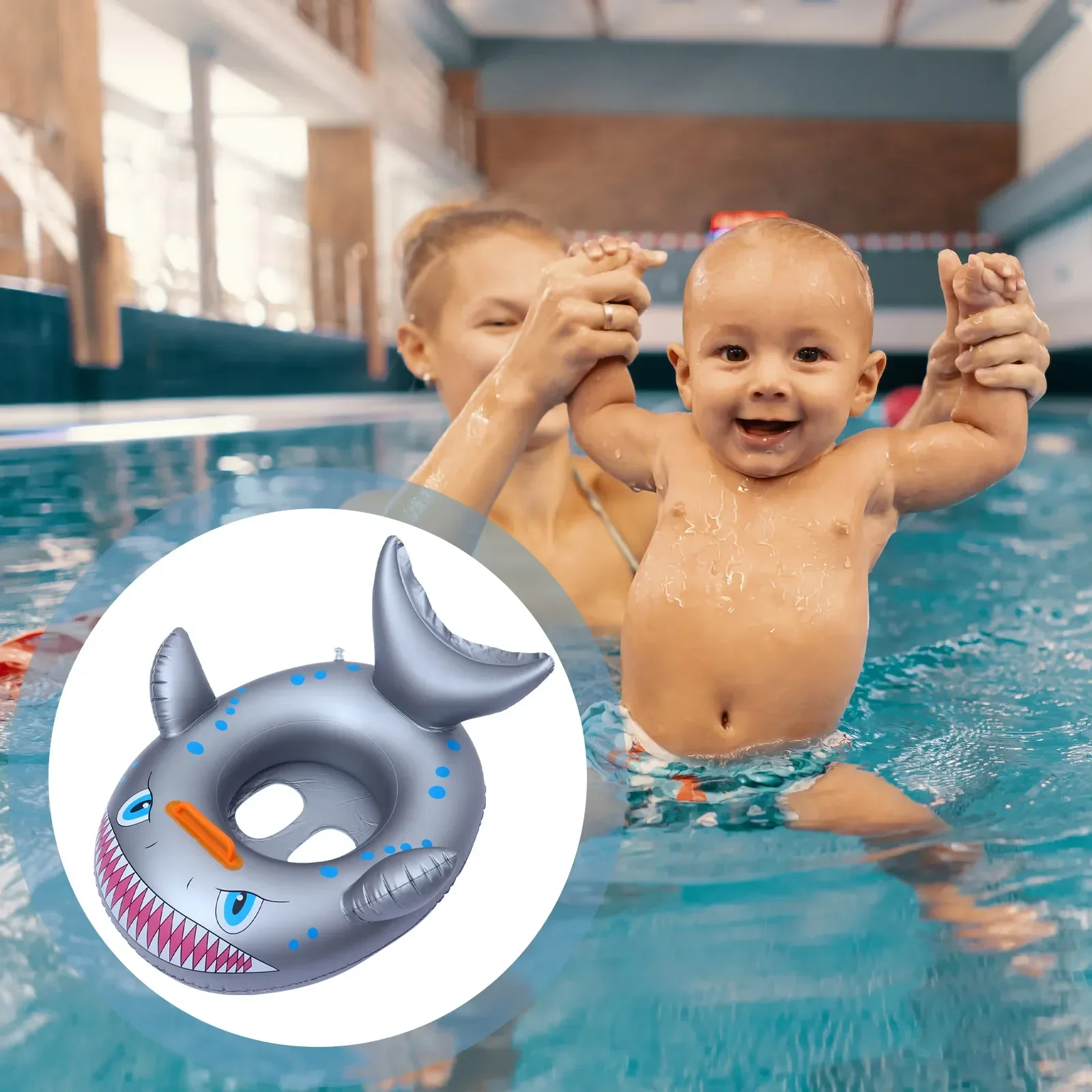 Tubarão dos desenhos animados brinquedo inflável para meninos meninas pvc brinquedos de água anel inflável natação assento flutuante barco verão piscina ao ar livre