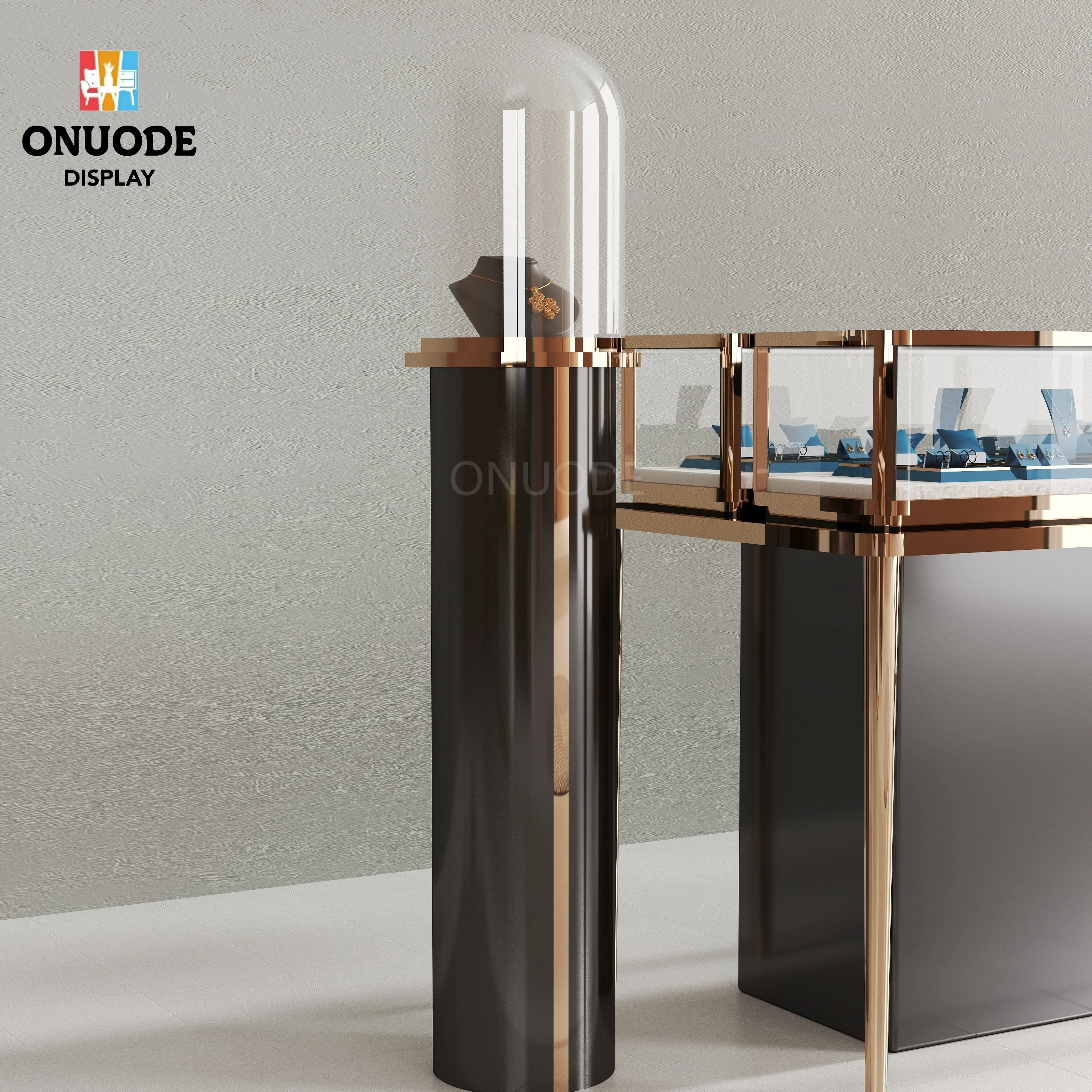 ชุดเฟอร์นิเจอร์ร้านขายเครื่องประดับหรูหราแบบกำหนดเอง และตู้โชว์พร้อมไฟ LED สำหรับร้านค้าปลีกและตู้โชว์ขนสัตว์