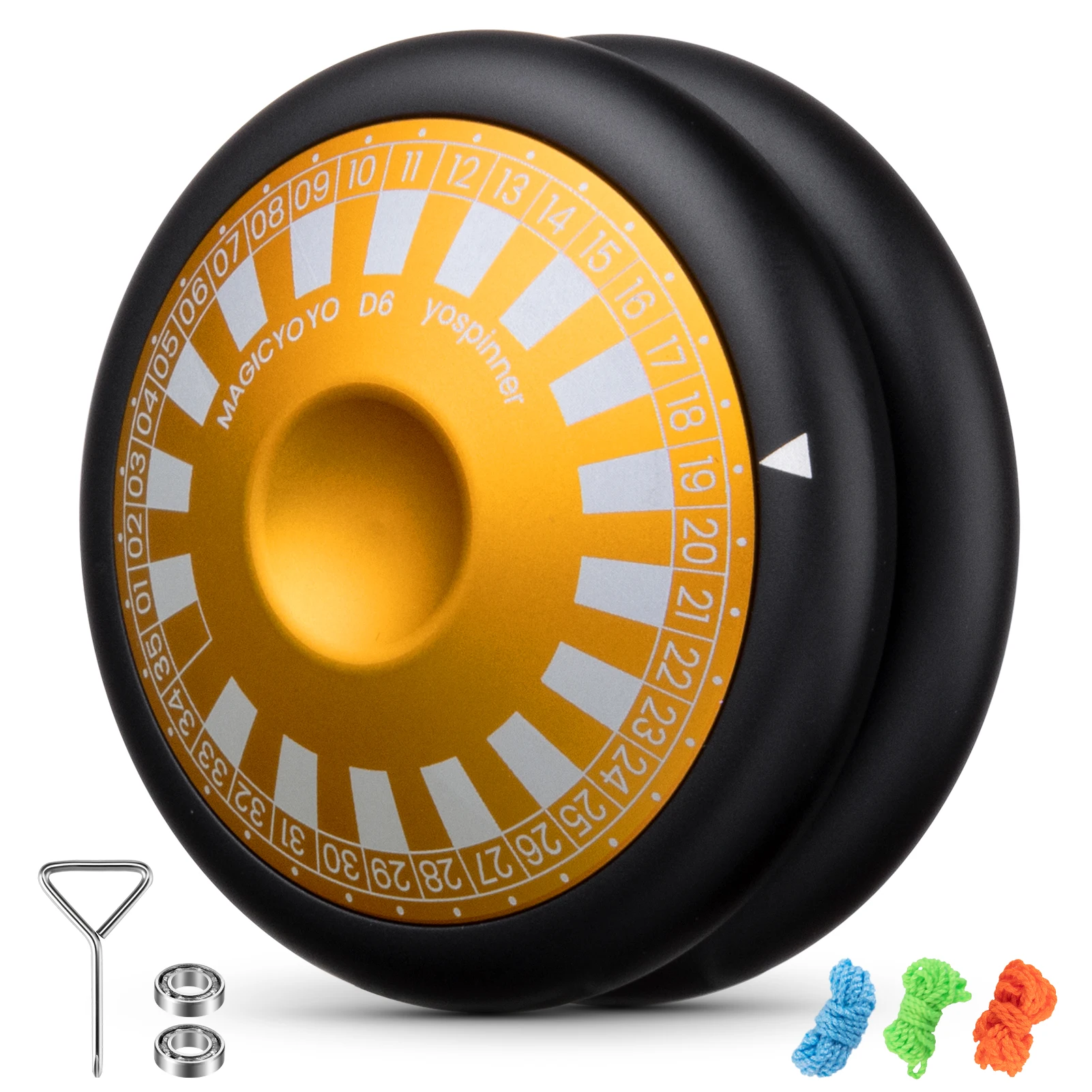 MAGICYOYO D6 Yoyo Multifuncional para Niños 8-12, Yoyo Reactivo con Función Fingerspin, Yoyo con Bucle de Metal con Múltiples Pla