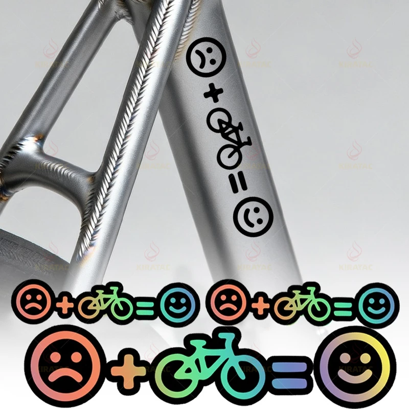 AliExpress NONE 3PCS Sad to Happy Bike Emoji Sticker, Multicolor Waterproof Vinyl Decal for Bicycle Frame Handlebar