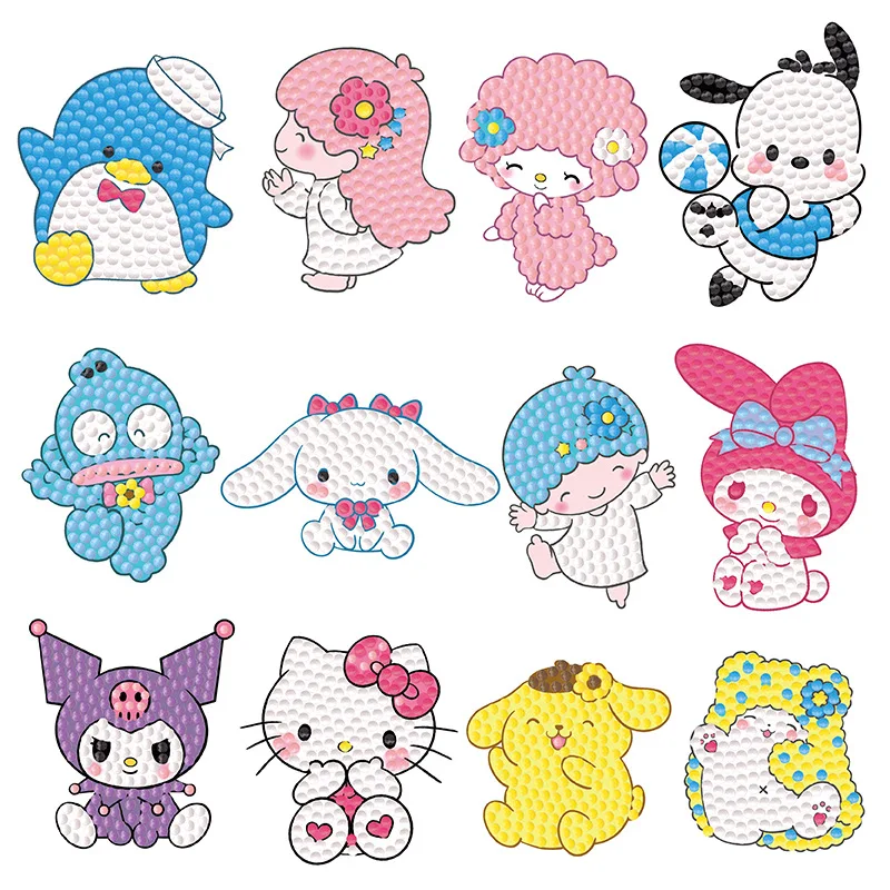5D Kind Sanrio Diamant Schilderij Cartoon DIY Kind Willekeurige Punt boren Borduur Handwerk Materiaal Packs Ornament Notebook