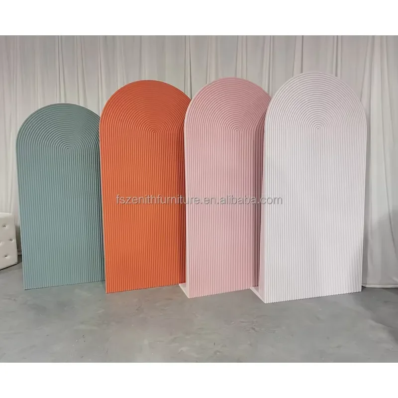 Round Acrylic Panel Wedding Arch Background Wall Corrugated Base Bracket Decoration for Ceremony Party Event Stage Display