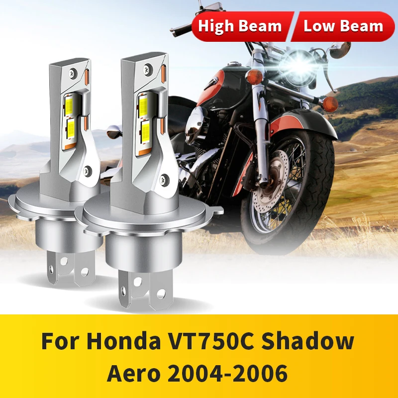 

1PC/2PC H4 HB2 9003 Motorcycle LED Headlight Bulb 20000LM 24W High Power Spotlight For Honda VT750C Shadow Aero 2004-2006
