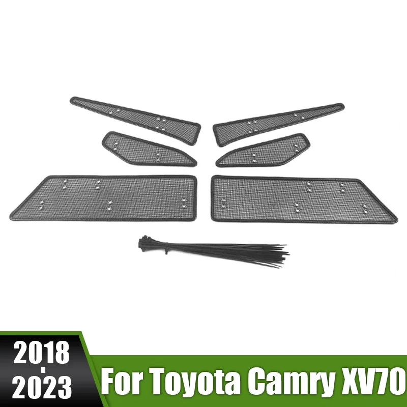 Car Accessories For Toyota Camry 70 2018 2019 2020 2021 2022 2023 Front Grille Middle Protection Net Insect Dust Proof Adornment