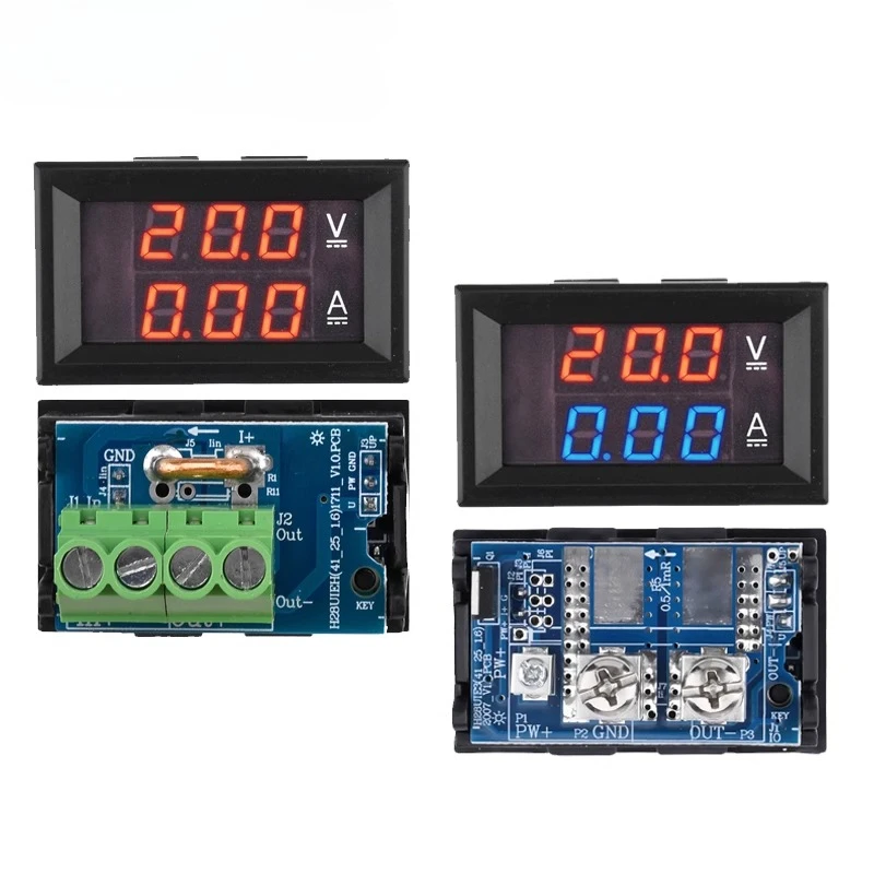 

DC7V-100V DC Dual Display Digital Voltage Ammeter LED Digital Display Built-in Shunt with Fine Adjustment 20A50A