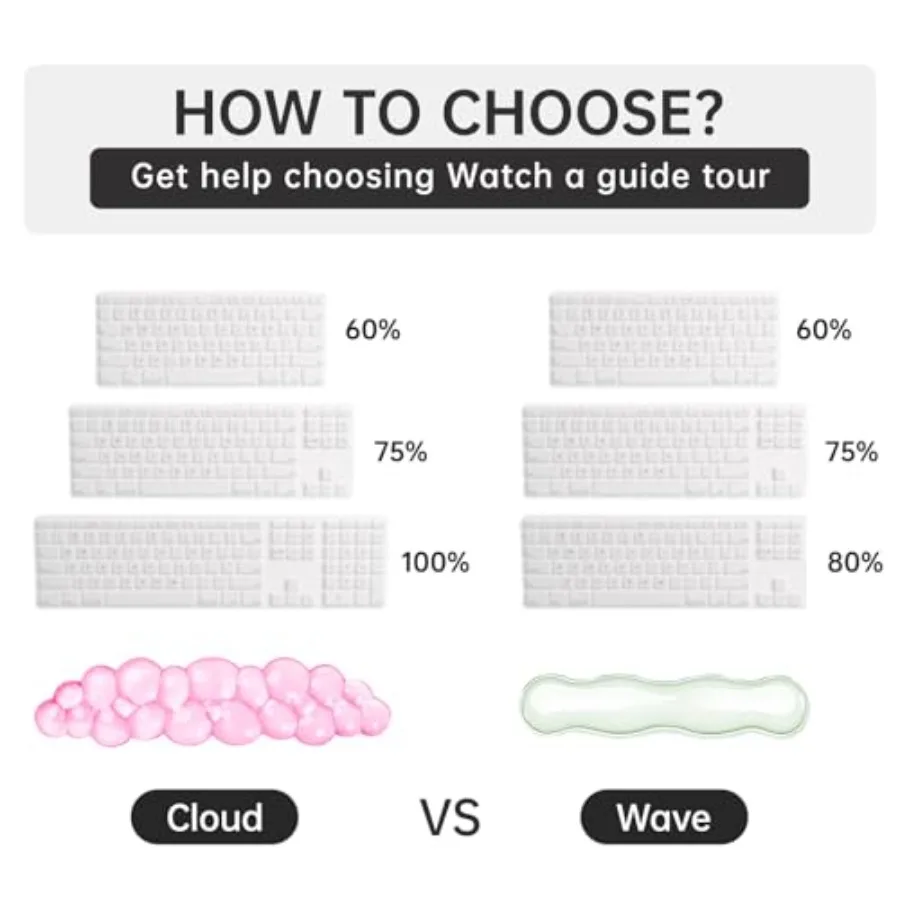 Mouse Pad with Wrist Rest, Soft Cloud Gel Keyboard Mouse Pad Set with Hand Wrist Support, Cute Non Slip Office Desk Accessories - view 6