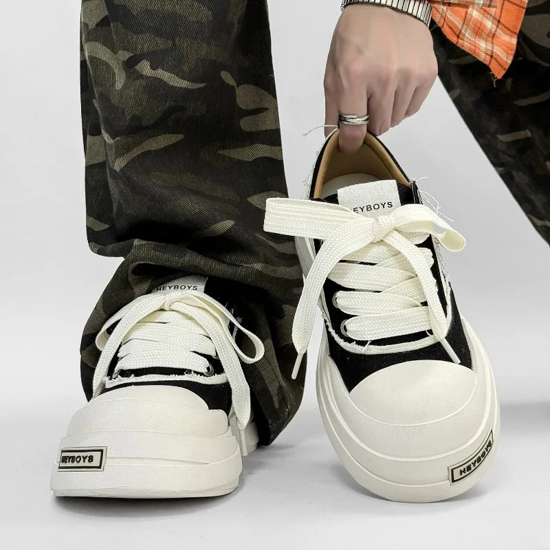 

Shoes for Men Fashion Canvas Mens Shoes Heightening Casual Thick Sole Board Shoes Couple Trendy Platform Sneakers Zapatos Hombre