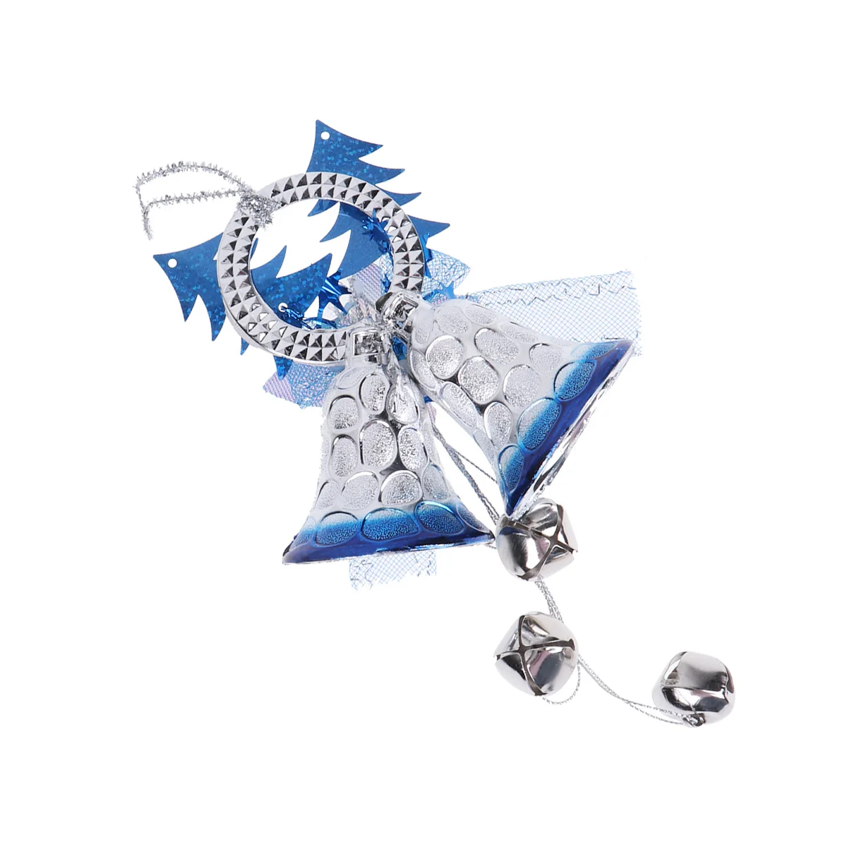 

2pcs Small Wind Chimes Decorative Christmas Wind Bell For Door Wall Window Hanging Holiday Party Decoration Silver Blue