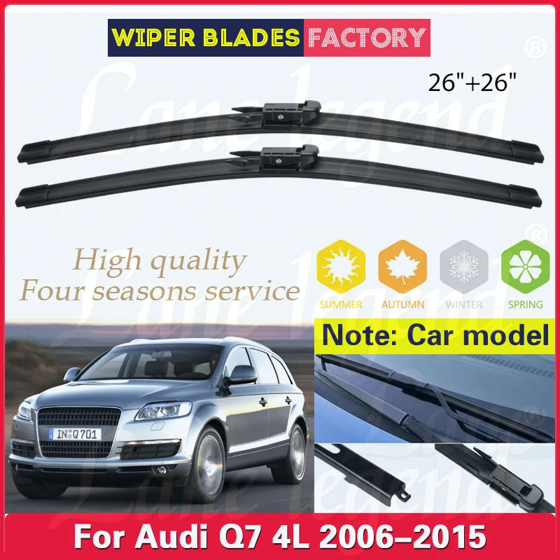 

Car Wiper Blade Blades For Audi Q7 4L 2006 - 2015 Windshield Windscreen Clean Naturl Rubber Cars Wipers Accessories 2014 26"+26"