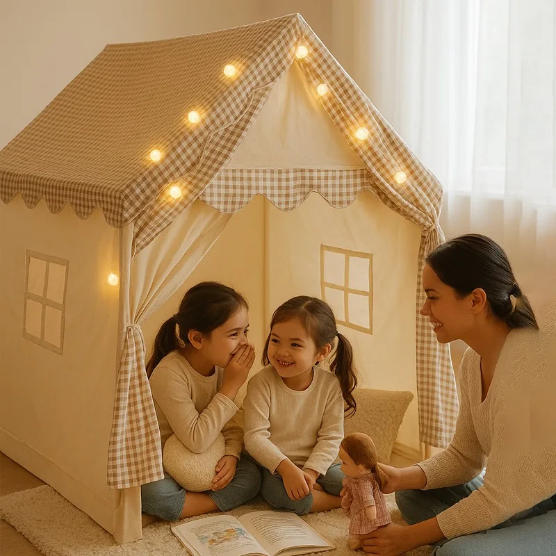 Tenda per bambini Casa Grande e carina Principessa per bambini Giocattoli da interno Case con tenda per porta Giocattolo Casetta da gioco Castello Piccola tenda Regalo per bambini