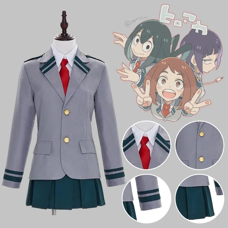 My Hero Academia Cosplay uniforme Midoriya Izuku Bakugou Katsuki Ochaco Uraraka disfraz de Halloween pelucas