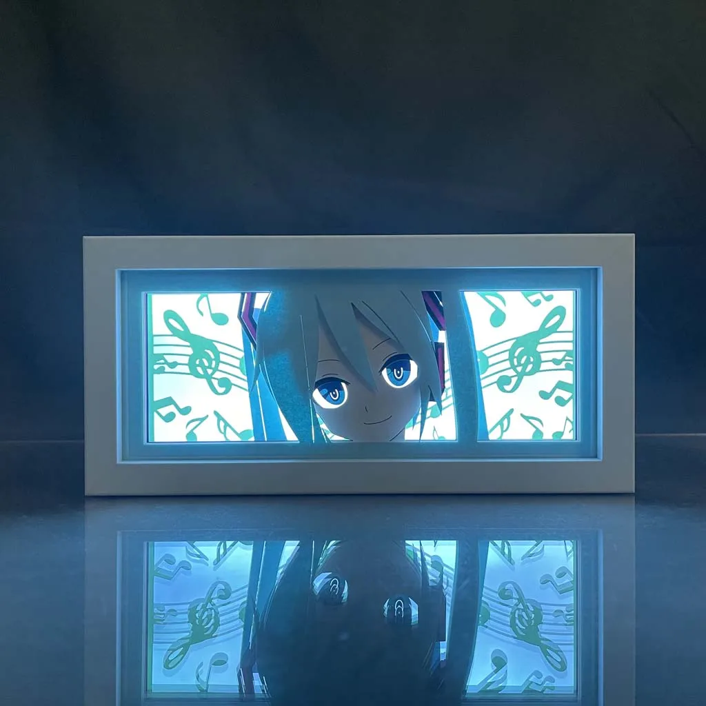 Boîte à lumière LED personnalisée en papier découpé avec cadre en bois MDF, lampe d'illusion 3D pour chambre à coucher et décoration de la maison, vente en gros