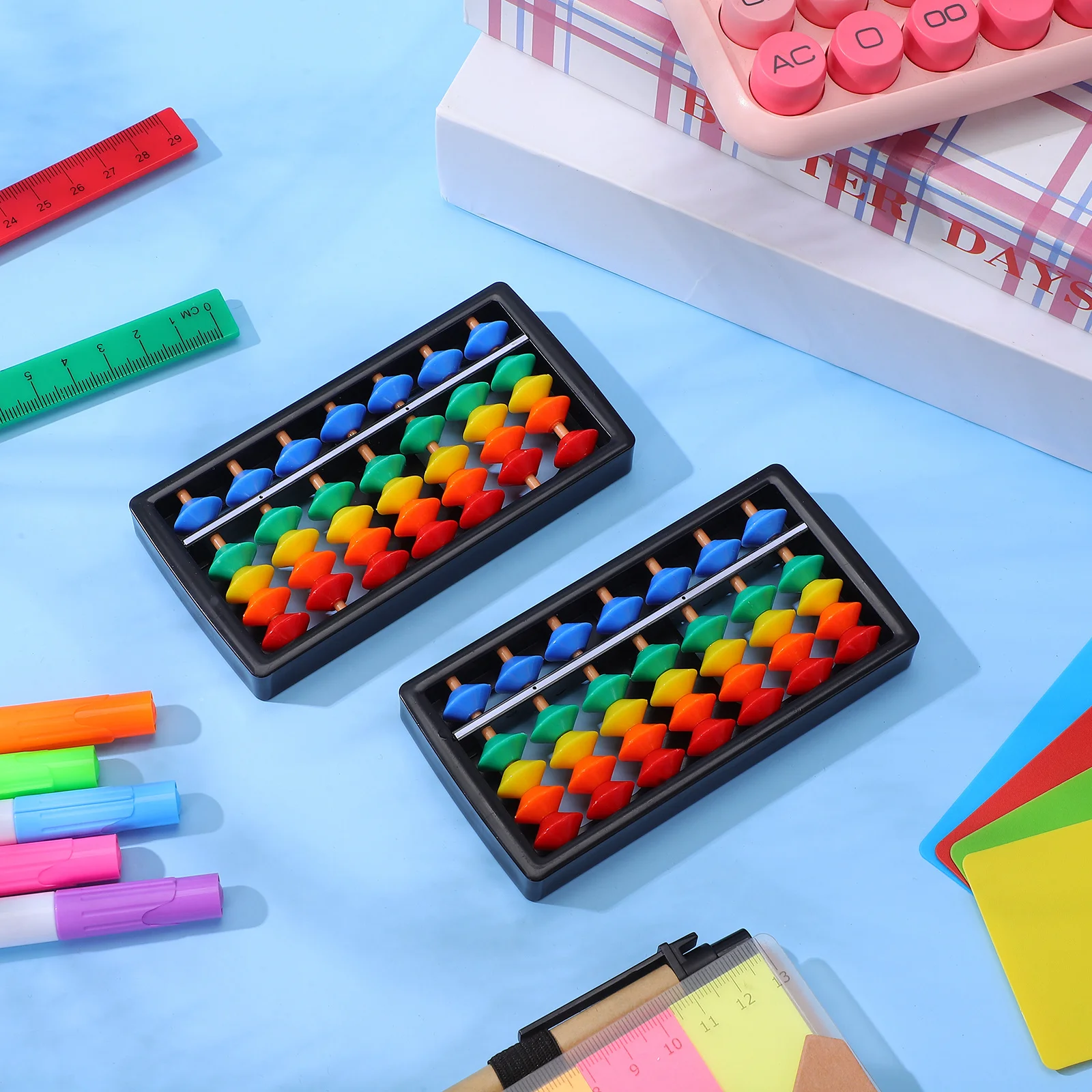 2 قطعة المعداد الحسابي الملون أداة تعليمية للأطفال الرياضيات تعلم تطوير الدماغ العد التدريس المعونة #5