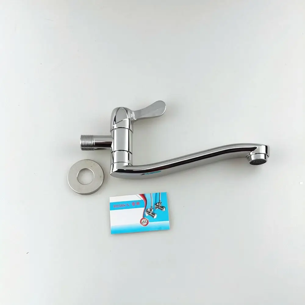 Wall Mounted Single Cold Faucet Brass Extended Tap For Kitchen Sink Laundry Washing Machine Mop Pool Inlet Utility Valve