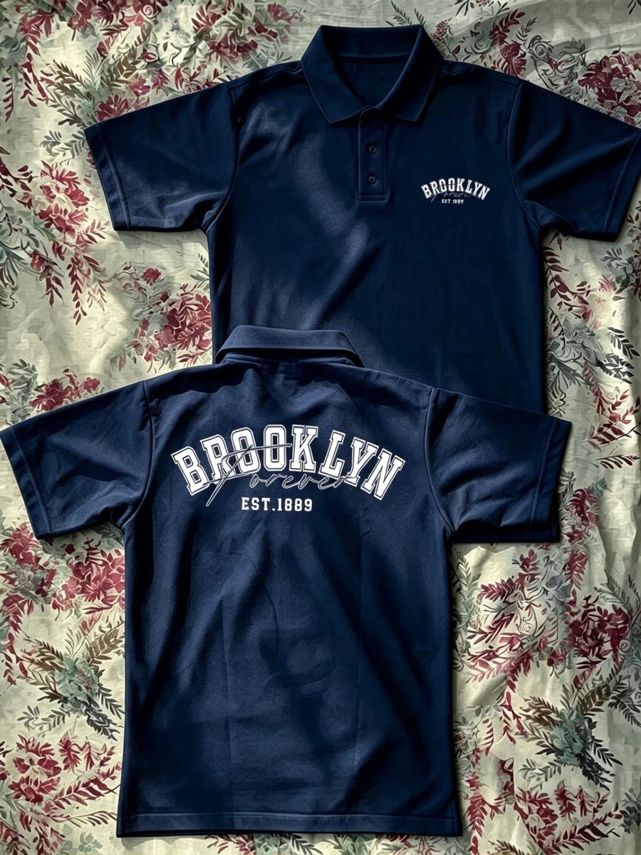 Polo Shirts BROOKLYN EST.1889 Slogan Letter Y2k Hip Hop Men's Golf Shirts Streetwear Aesthetic Minimalist and Fashionable Tshirt