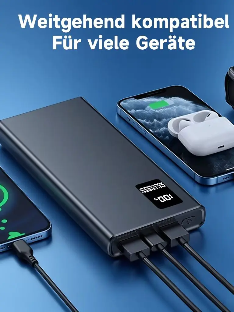 Hganus Tragbare Schlanke Powerbank 20000mAh 10000mAh 24000mAh QC PD3.0 22,5W Schnellladung Typ C USB C Ausgang PD20 Typ C Eingang Zusatzakku Powerbank für Telefon Xiaomi Huawei 18 17